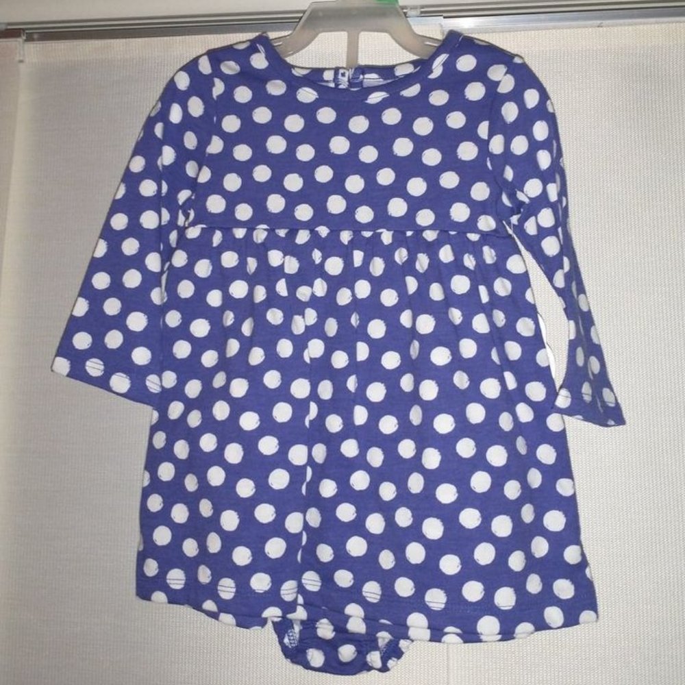 Wonder Nation baby girl 2 pc dress  color - blue pok-a-dot size-6-9 month K-022